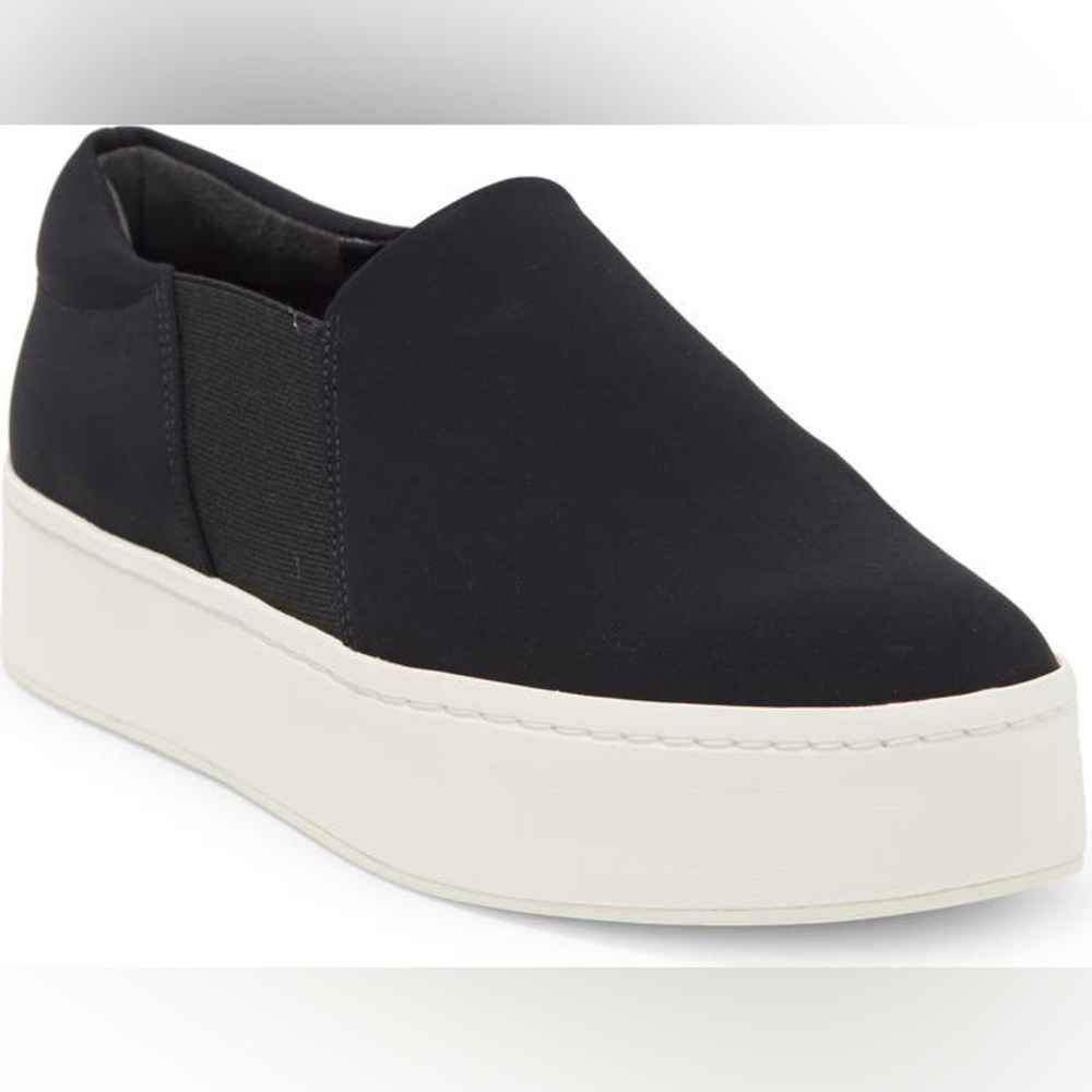 Vince Black and White Slip-On Loafers